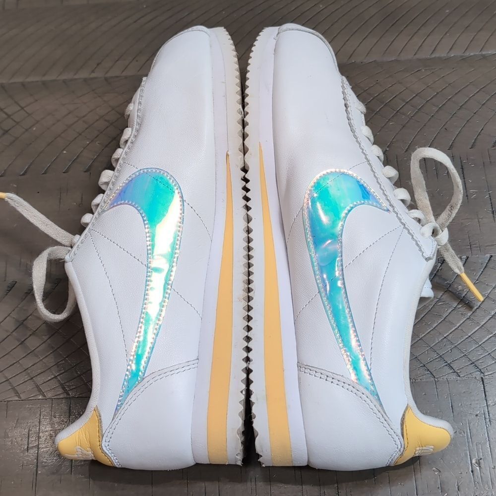 Nike Cortez Iridescent Pearl Butter Yellow Sneakers Sz 9 - Picture 8 of 12